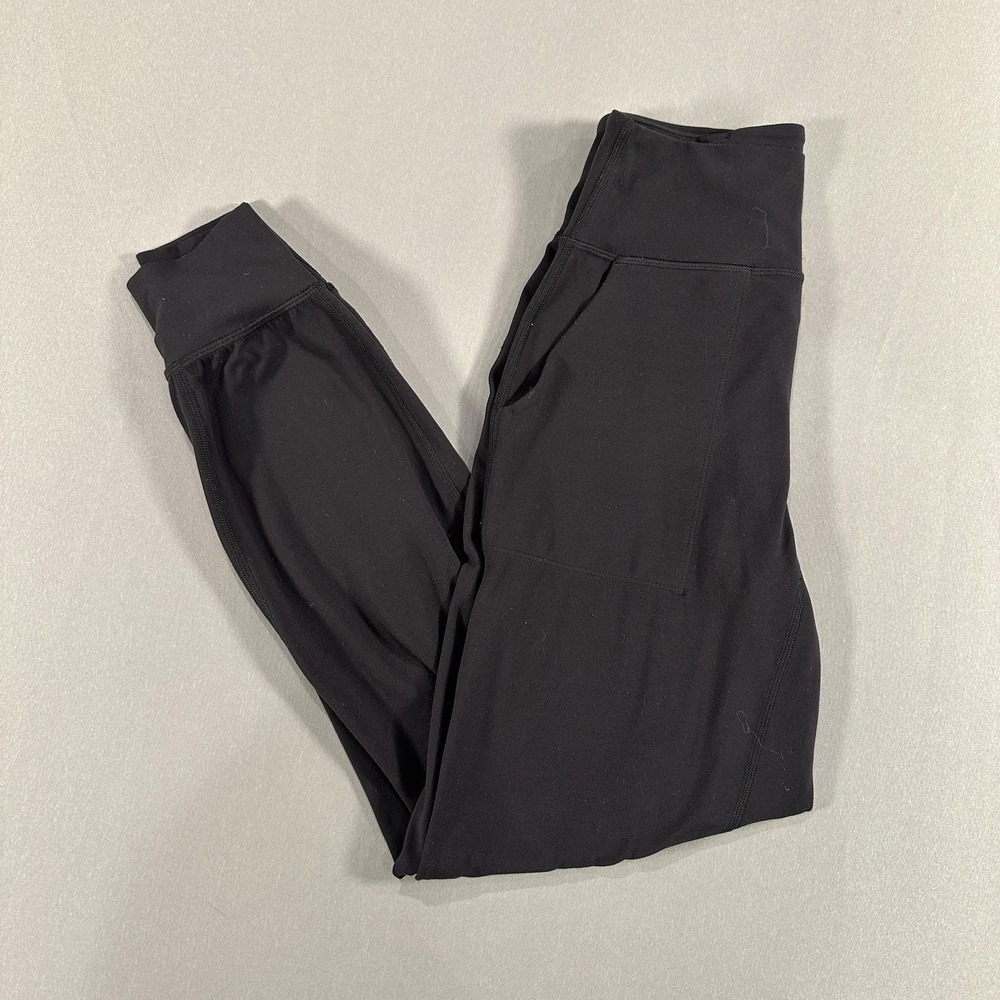 Lululemon Jogger Pants Womens 4 Black High Rise Tapered Pockets Yoga Athletic